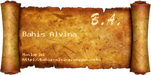 Bahis Alvina névjegykártya